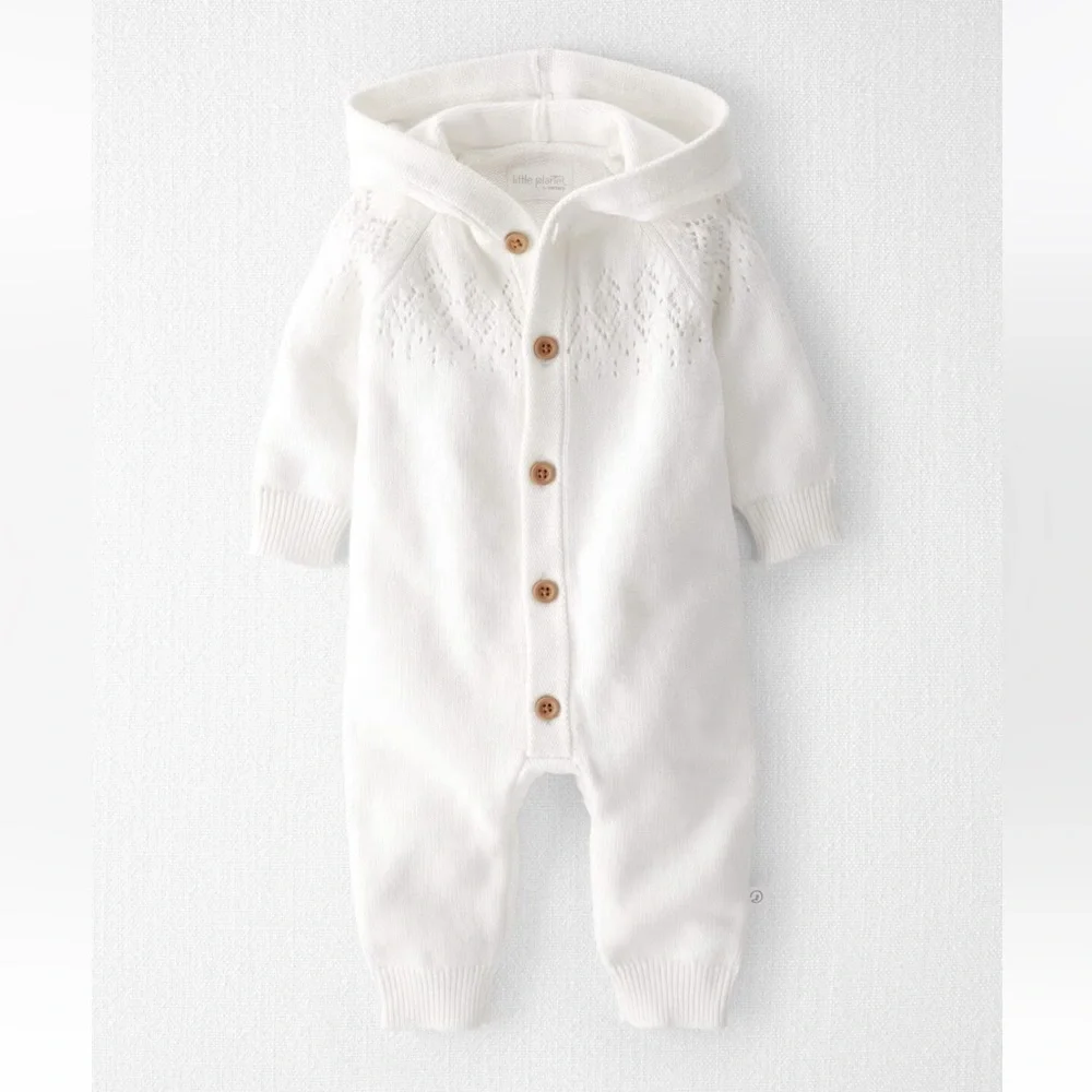 Carter’s Little Planet Organic Cotton Knit Pointelle Jumpsuit 18 Months NWT